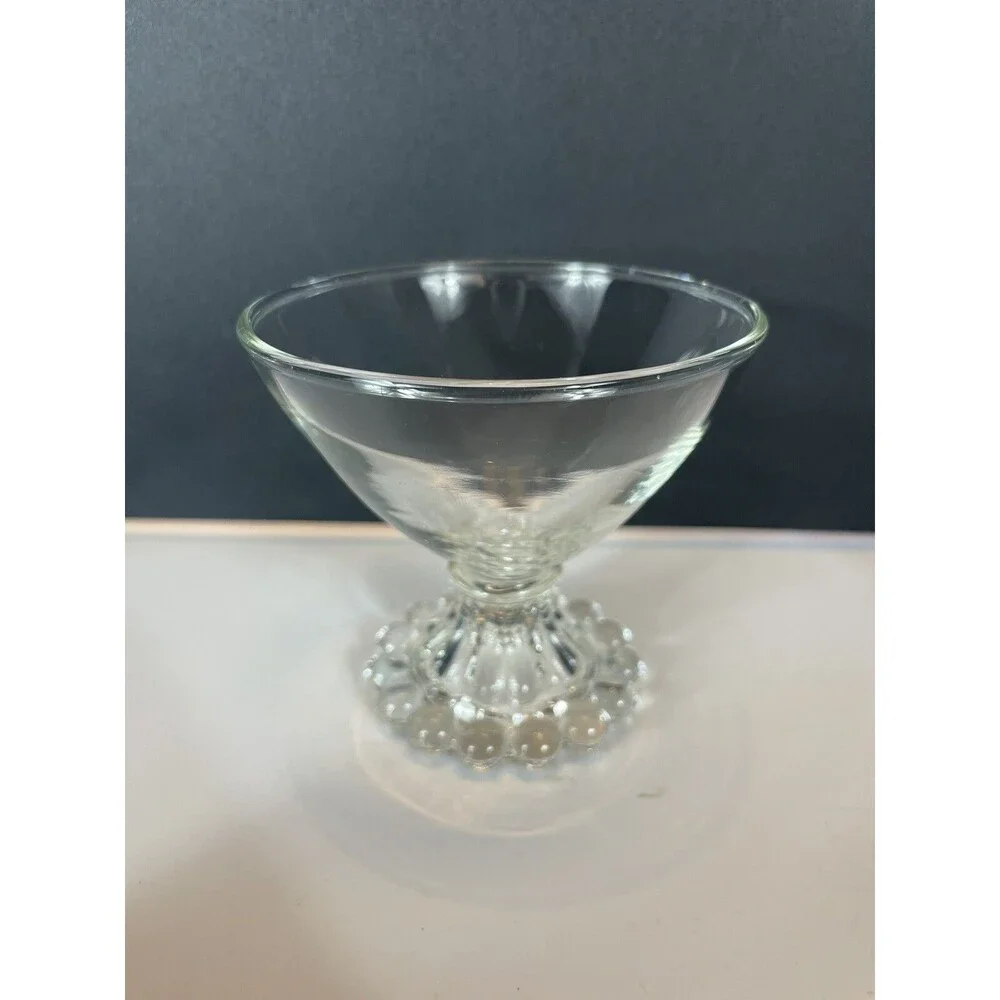 Vtg Anchor Hocking Glasses Berwick Boopie Clear Champagne Tall Sherbet Set 6